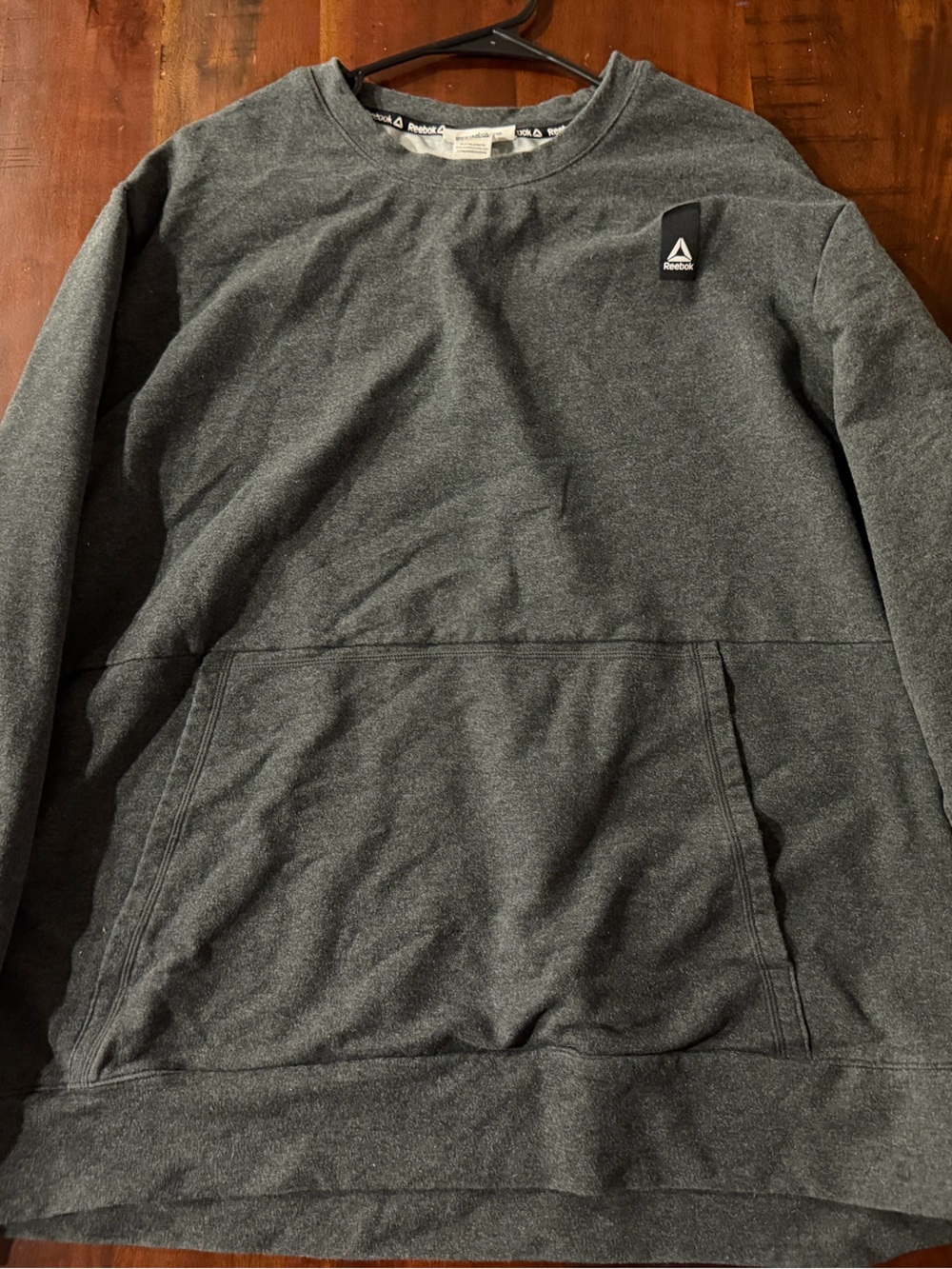 Reebok Men's Dark Gray Pullover Crew Sweatshirt